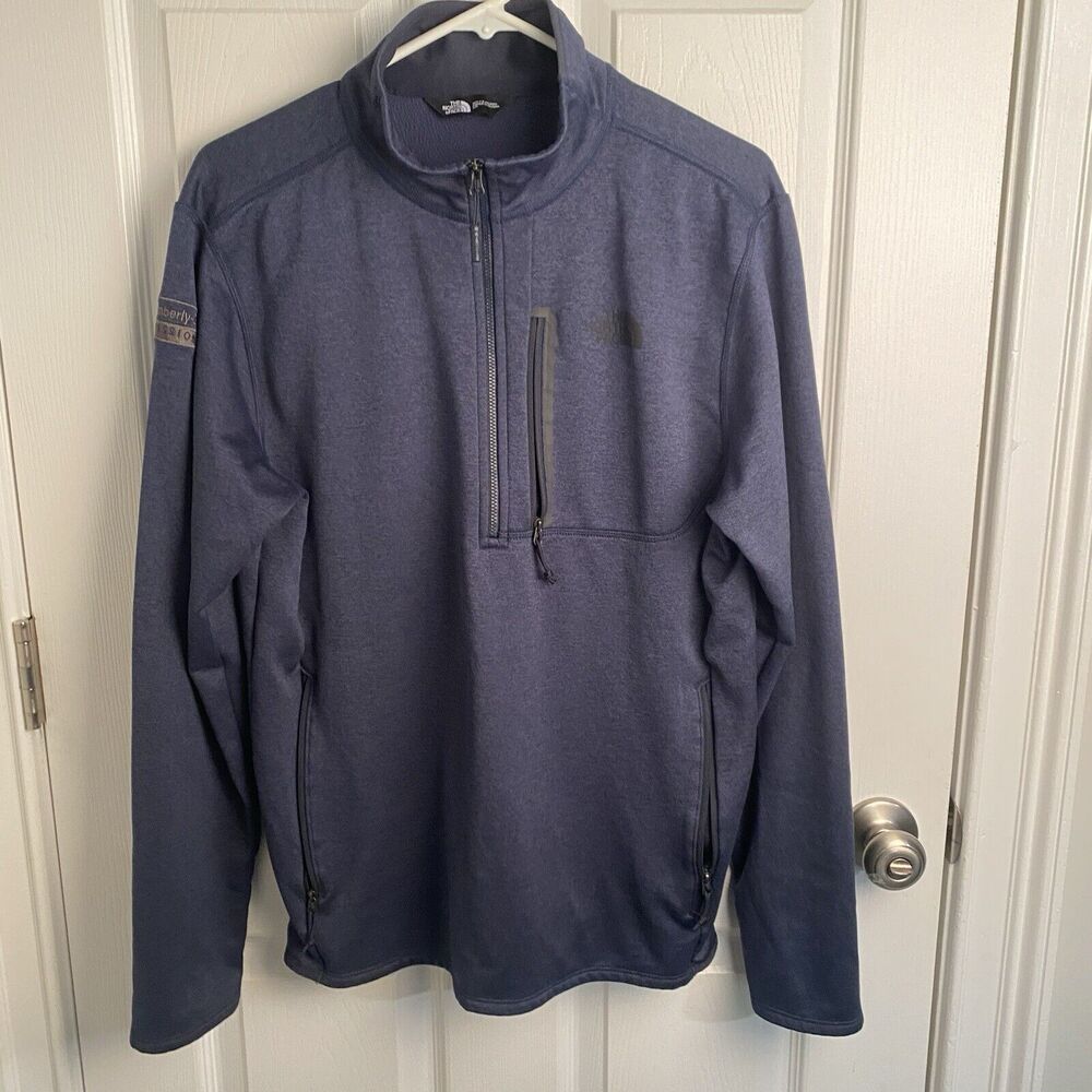 North Face Shirt Mens M Skyline 1/4 Zip Fleece Pullover TNF Navy Blue Pockets